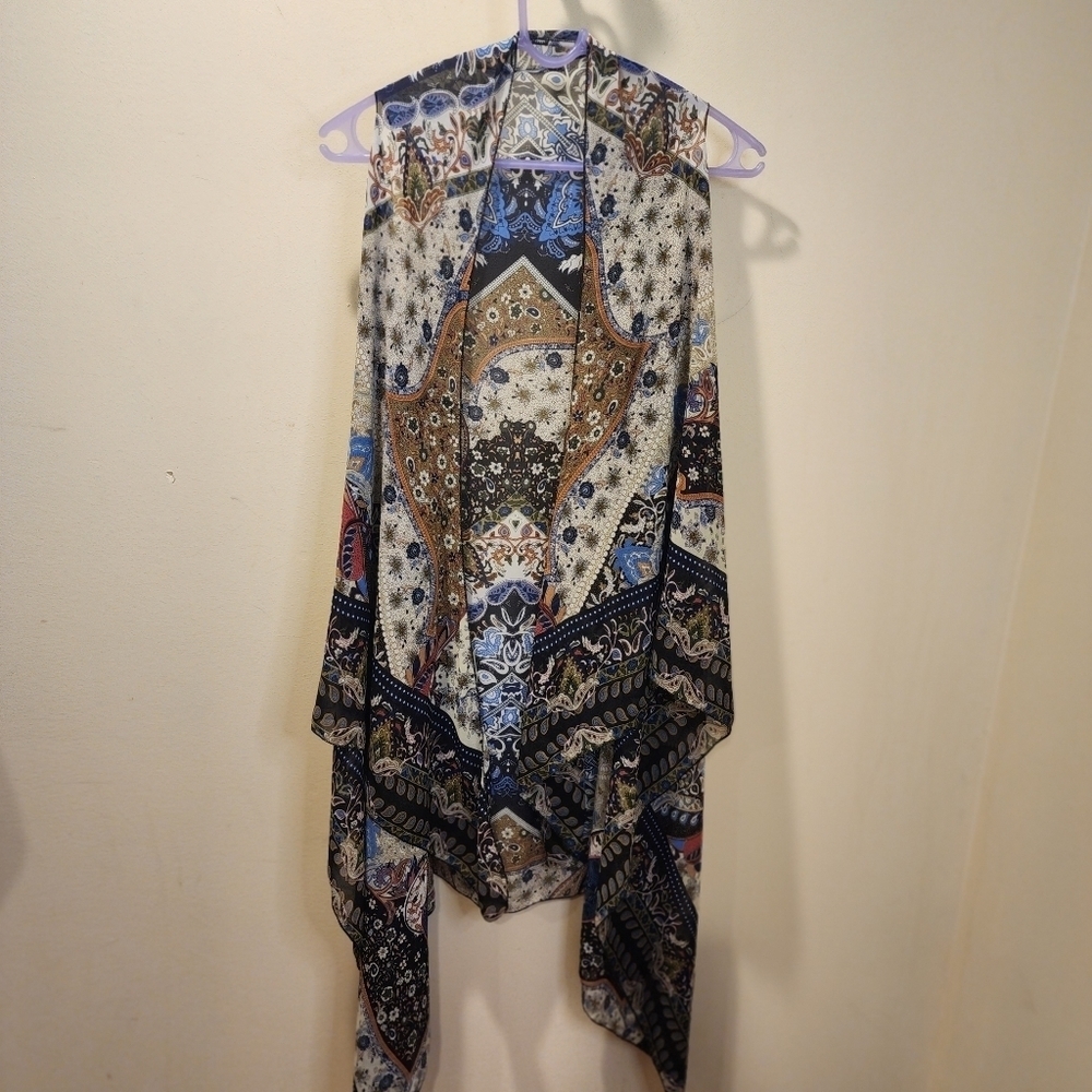 Multicolor light weight floral tunic Open Front Kimono